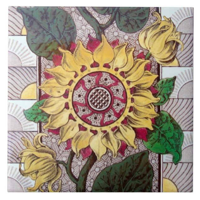 Carreau Repro Eastlake Esthétique Tile de tournesol cérami (Devant)