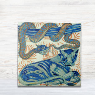 Carreau Repro Edwardian Art Nouveau Tiger Tiger Tile