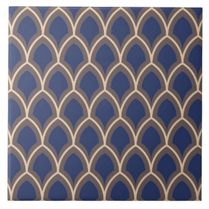 Carreau Repro Espagnol échelle géométrique Azulejos bleu