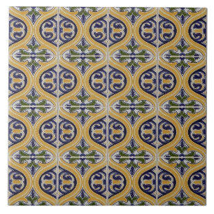 Carreau Repro Espagnol Géométrique Azulejos Bleu Carrelage