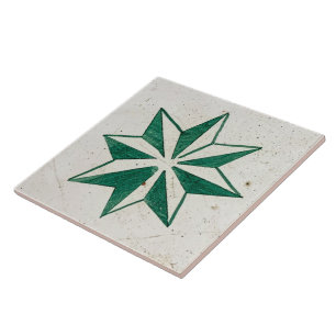 Carreau Repro Espagnol Géométrique Azulejos Vert Floral