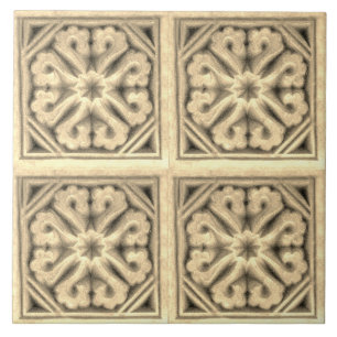 Carreau Repro espagnol Maure motif floral Faux relief jusq