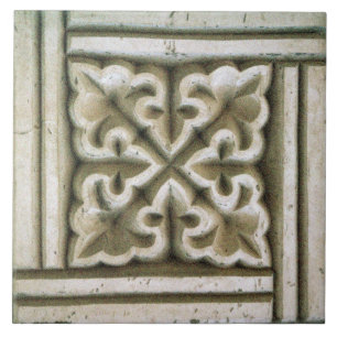 Carreau Repro espagnol Maure motif floral Faux relief Ti