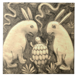 Carreau Repro Espagnol Rabin Tortue Sepia Carrelage