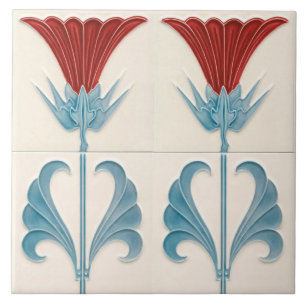 Carreau Repro Fleur allemande Art Nouveau Jugendstil