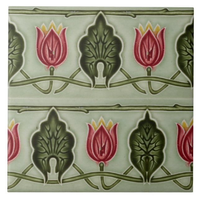 Carreau Repro German Art Nouveau Jugendstil Frieze Border (Devant)
