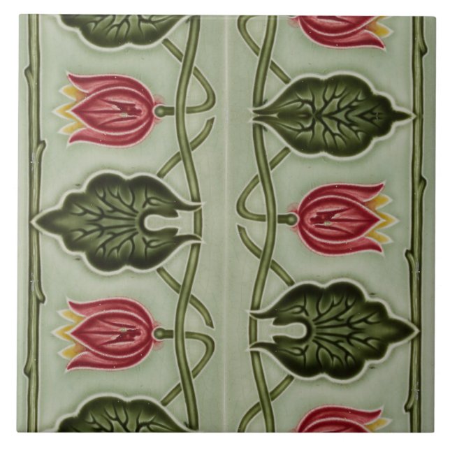 Carreau Repro German Art Nouveau Jugendstil Frieze Border (Devant)