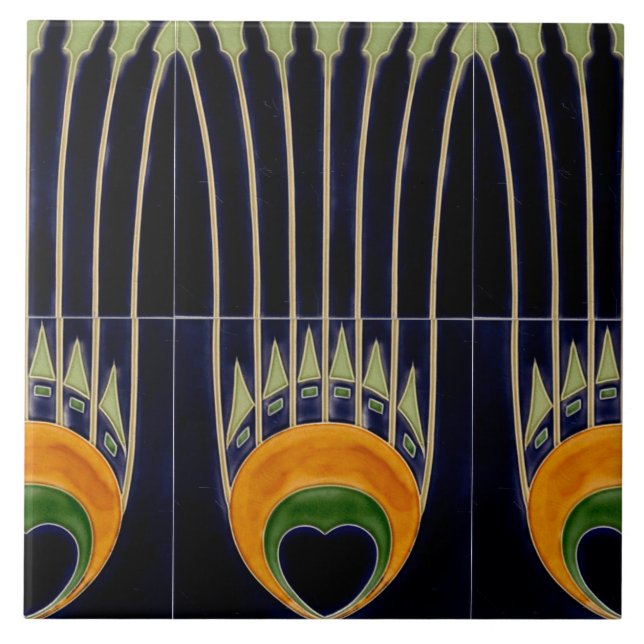 Carreau Repro German Art Nouveau Jugendstil Frieze Border (Devant)