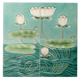 Carreau Repro German Art Nouveau Jugendstil Waterlilly