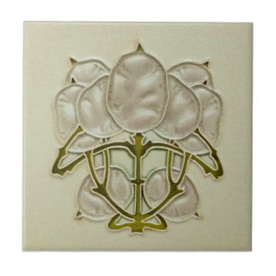 Carreau Repro Jugendstil Art Noveau Plante en argent