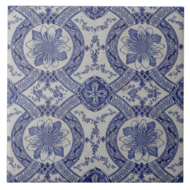 Carreau Repro Portugais bleu géométrique Azulejos Floral