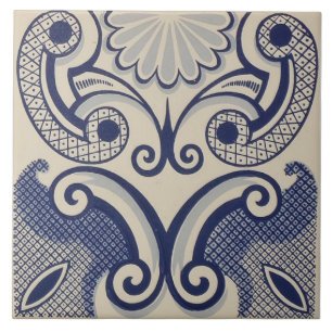 Carreau Repro Portugais bleu géométrique Azulejos Floral