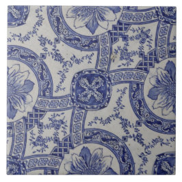 Carreau Repro Portugais bleu géométrique Azulejos Floral