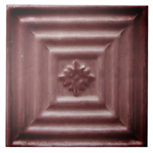 Carreau Repro Portugais Faux Relief Brown Carrelage Floral