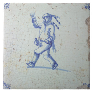 Carreau Repro Vintage Hollandais Bleu et Blanc Delft tuile