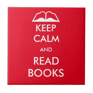 Carreau Restez calme et lisez des livres