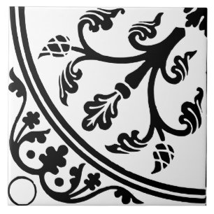 Carreau Résumé botanique grand format noir et blanc