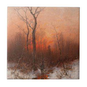 Carreau Retour à la maison au coucher du soleil - Désiré T