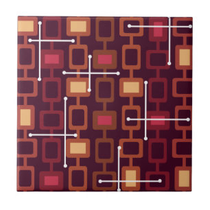 Carreau Rétro 1950 Motif géométrique Bourgogne