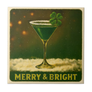 Carreau Retro 50s Trèfle à 4 Feuilles Irish Christmas Mart