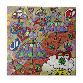 Carreau Retro 60s Psychedelic Magic Champhrooms Carrelage