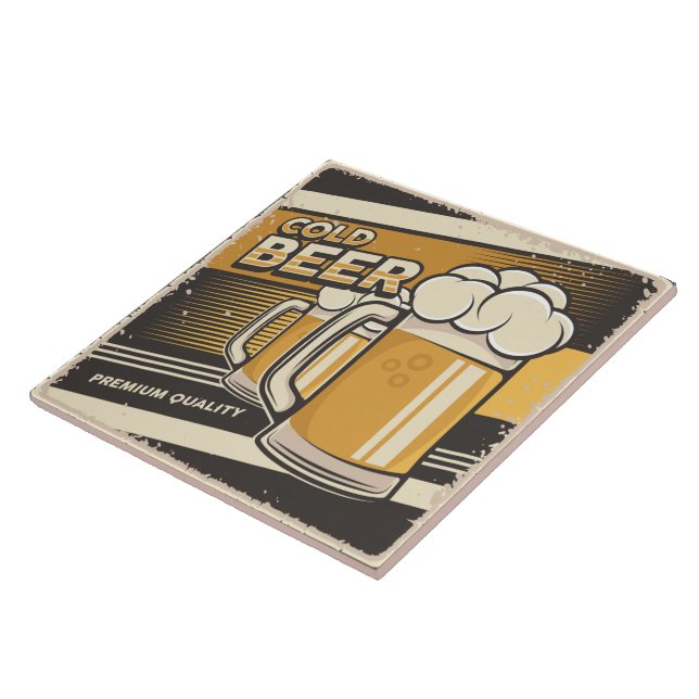 Carreau retro amateurs de bière mot art (Côté)