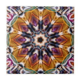Carreau Retro Boho Bohemian Hippie Trippy Rosette Mandala