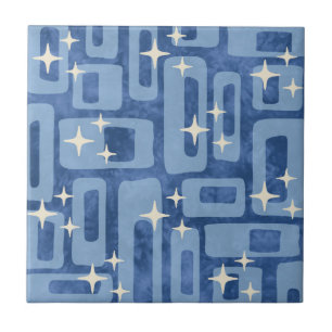 Carreau Retro Mid Century Moderne Tie Dye Motif Abstrait