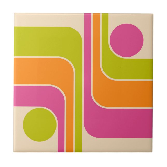 Carreau Retro Mod Geometric Design (Devant)