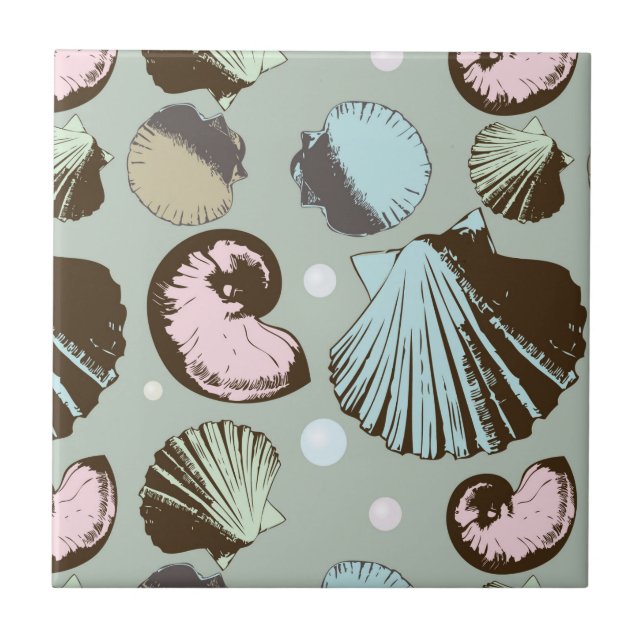 Carreau Rétro motif de coquillage (Devant)