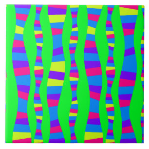 Carreau Rétro motif moderne de couleurs au néon géniales