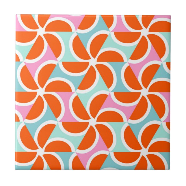 Carreau Rétro motif orange de cale (Devant)