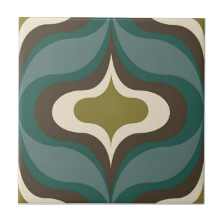 Carreau Retro Pattern Brown Green