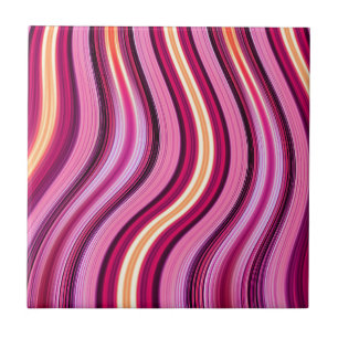 Carreau Rétro purple wavy stripes pattern
