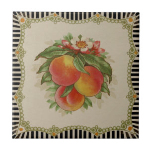 Carreau Retro Transférware Peaches Repro