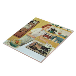 Carreau retro vintage Cuisine dame