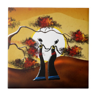 Carreau Rétros cadeaux vintages 08 de style de l'Afrique