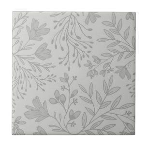 Carreau Rêves de Prairie Florale Enchantée L5 Gris Blanc