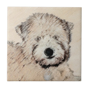 Carreau Revêtu doux Roue Peinture Terrier Art original