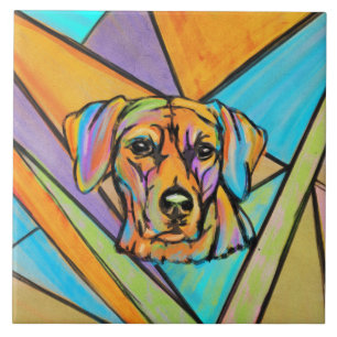 Carreau Rhodesian Ridgeback Watercolor Portrait