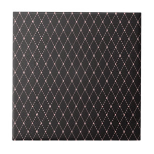 Carreau Rhombus géométriques roses Noirs Fantastique Arleq