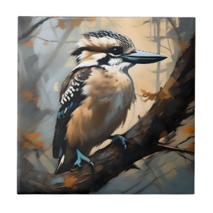 Carreau Rires de charme : Kookaburra dans peinture à huile