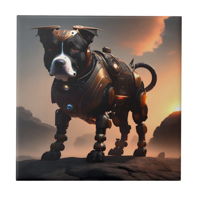 Carreau Robot Staffordshire Bull Terrier, Carrelage en cér (Devant)