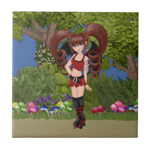 Carreau Roller Derby Anime Patinage de fée