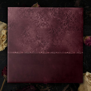Carreau Romance Vin De Minuit Dark Satiny Grunge Damask