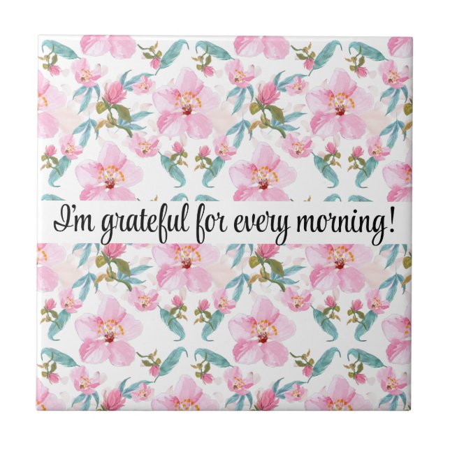 Carreau Romantic sweet cherry Blossom art (Devant)