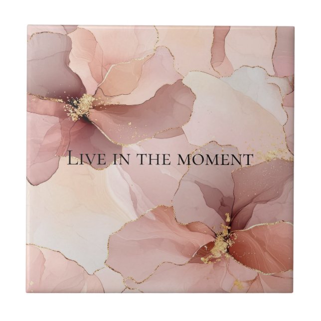 Carreau Romantique Blush Rose or Floral (Devant)