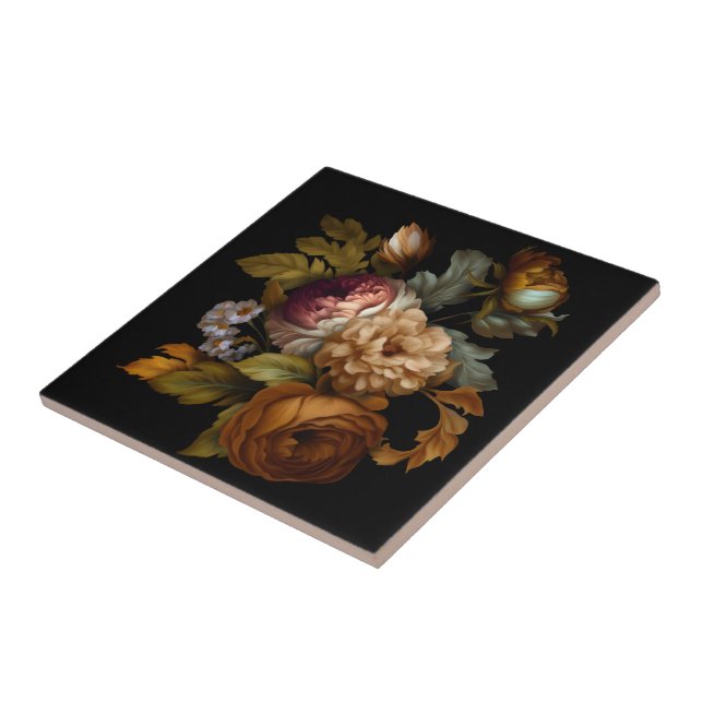 Carreau Romantique Dramatique "Vieux Monde" Floral 5 (Côté)