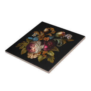 Carreau Romantique Dramatique "Vieux Monde" Floral 7