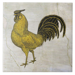 Carreau Rooster en or sur le Motif Fresco